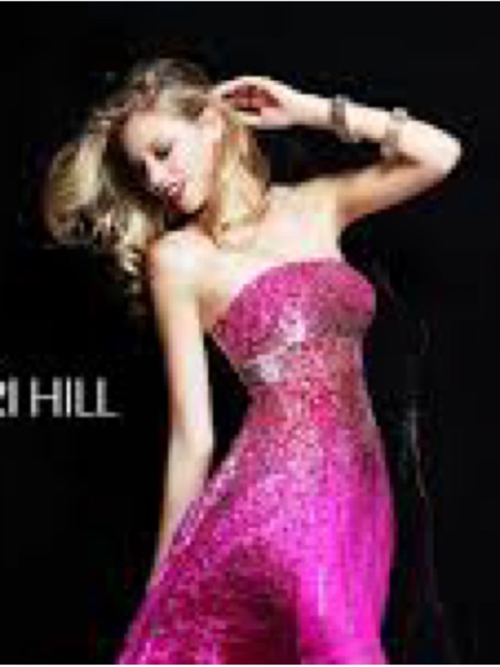 Sherri hill pink chiffon sequin dress sz 8 - Picture 4 of 6